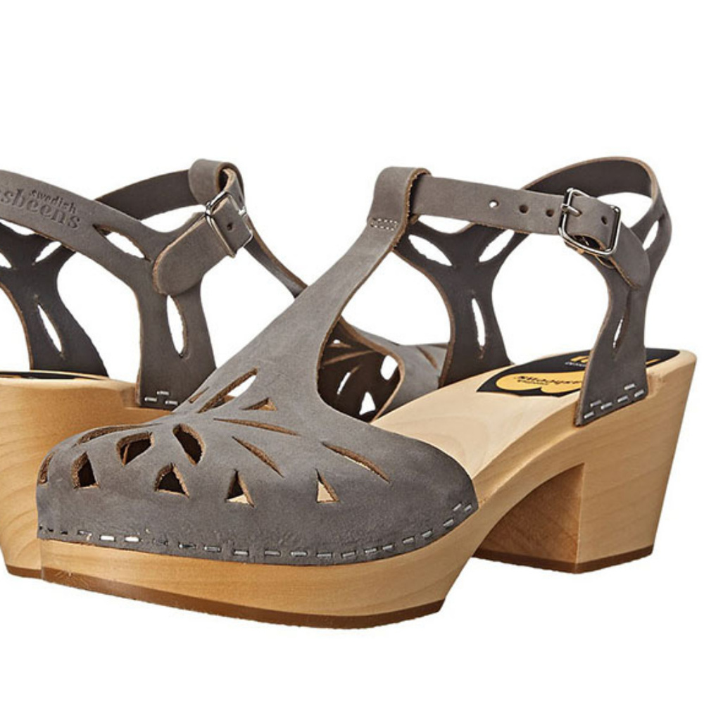 Swedish Hasbeens Lacy Sandal Dusty Blue Sz 38